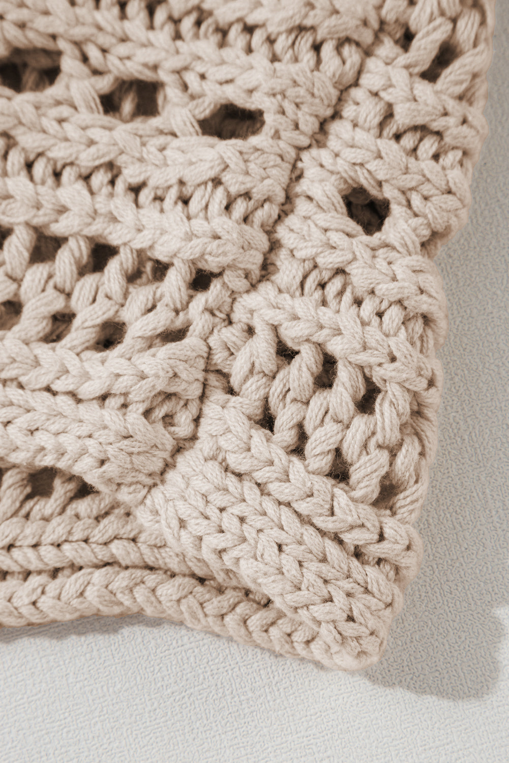 Mia Crochet Hollow-out Cable Knit Cropped Sweater