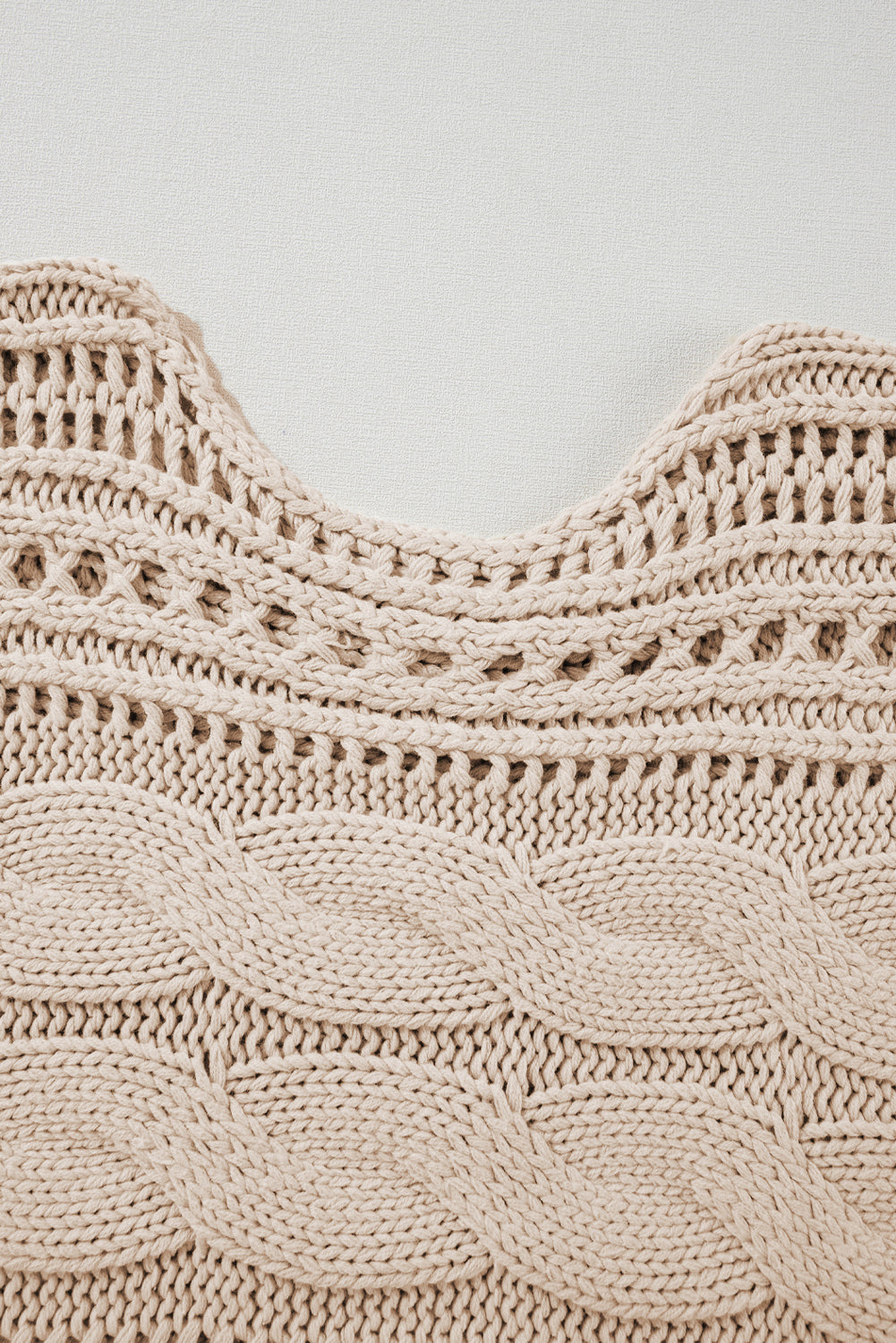 Mia Crochet Hollow-out Cable Knit Cropped Sweater