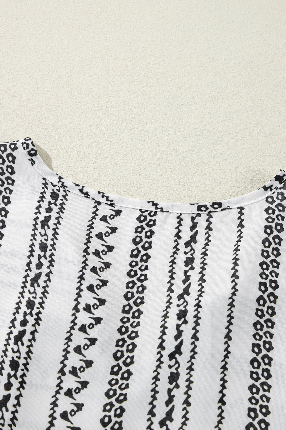 Island Black Stripe V Neck Bell Sleeve High Waist Mini Dress