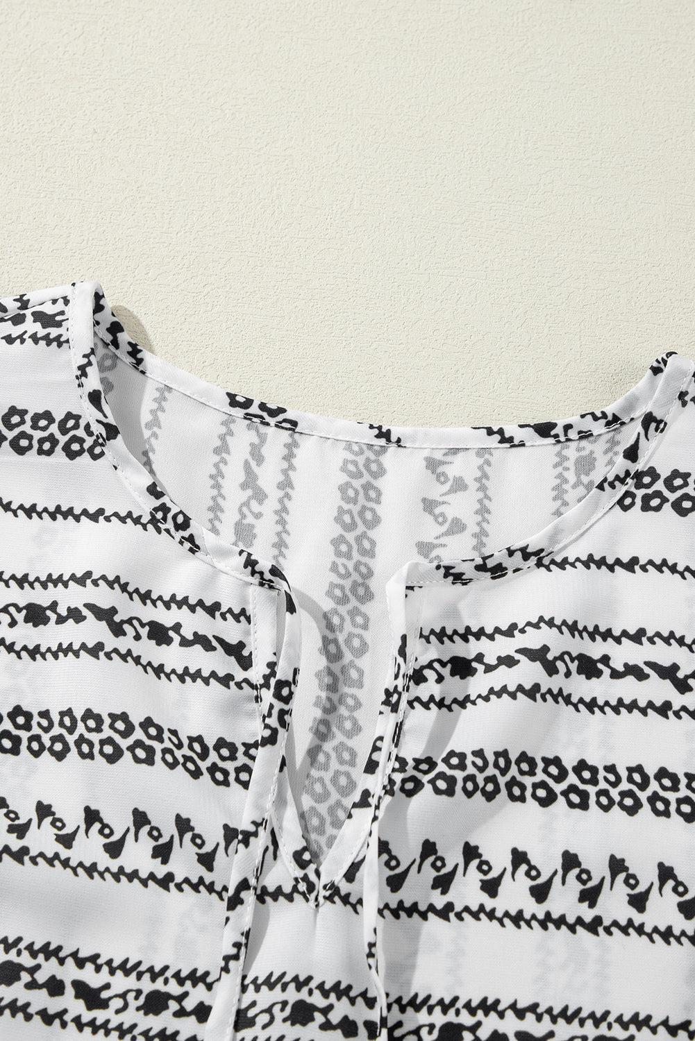 Island Black Stripe V Neck Bell Sleeve High Waist Mini Dress