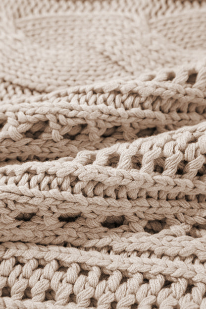 Mia Crochet Hollow-out Cable Knit Cropped Sweater